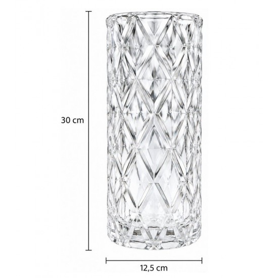 Vaso de Vidro 30x12,5cm Adely Decor